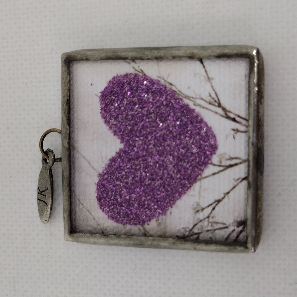 Jewel Kade Amour Purple Heart Pewter Pendant Charm